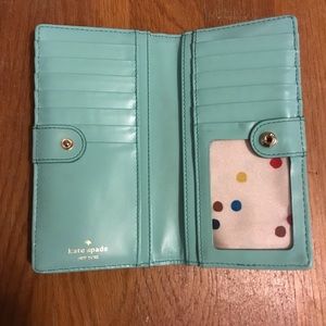 Kate Spade Bifold Leather Wallet Blue Teal